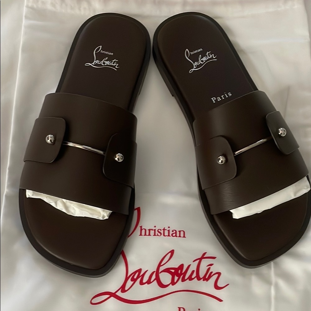 Christian Louboutin Brown Men's Slides